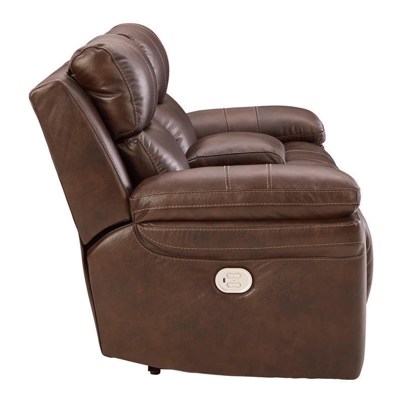 Signature Design by Ashley Edmar Power Reclining Leather Match Loveseat U6480518 IMAGE 3