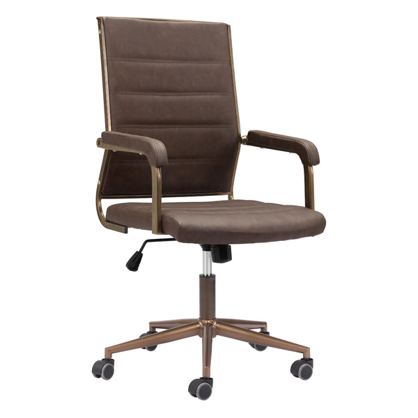 Zuo Auction 109022 Office Chair - Espresso IMAGE 1