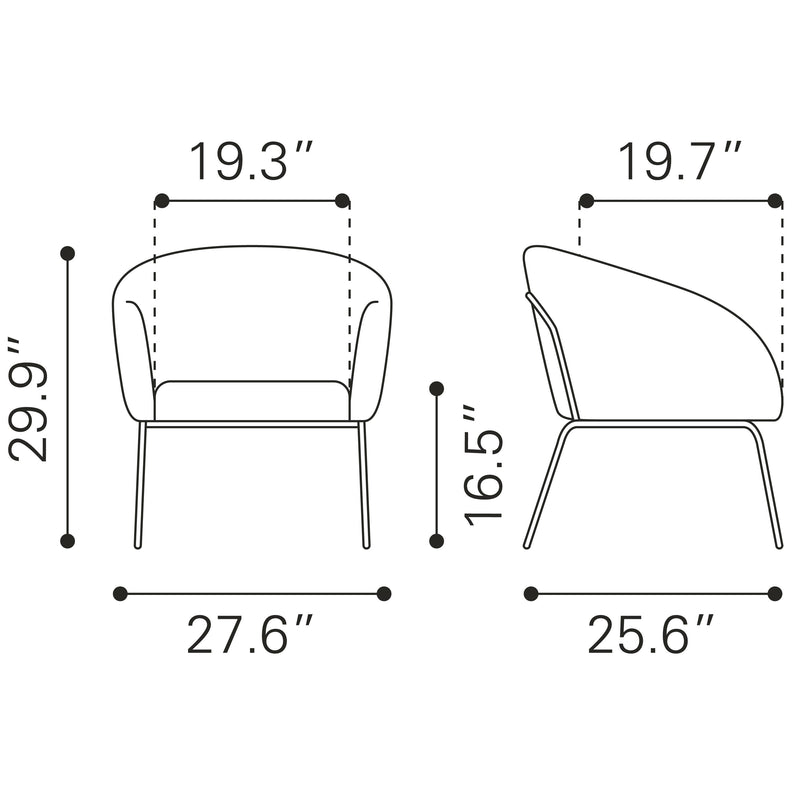 Zuo Quinten Stationary Fabric Accent Chair 109055 IMAGE 11