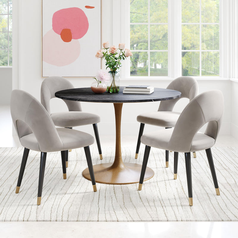 Zuo Round Taj Dining Table with Marble Top and Pedestal Base 109095 IMAGE 10