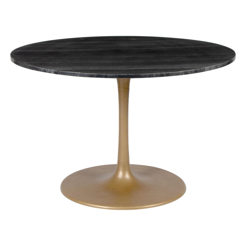 Zuo Round Taj Dining Table with Marble Top and Pedestal Base 109095 IMAGE 2