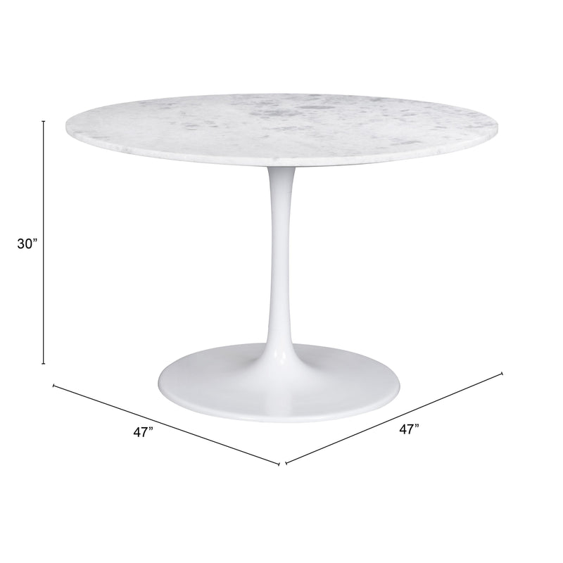 Zuo Round Phoenix Dining Table with Marble Top and Pedestal Base 109208 IMAGE 10