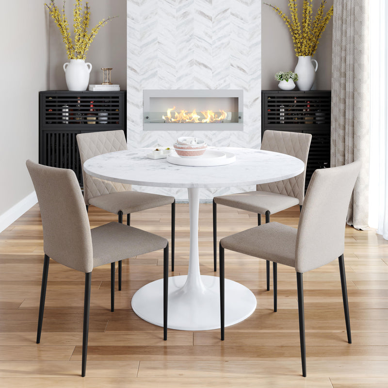 Zuo Round Phoenix Dining Table with Marble Top and Pedestal Base 109208 IMAGE 8