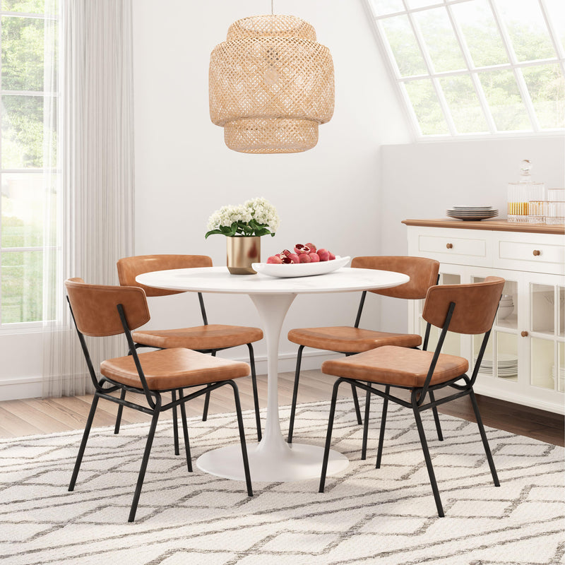 Zuo Round Phoenix Dining Table with Marble Top and Pedestal Base 109208 IMAGE 9