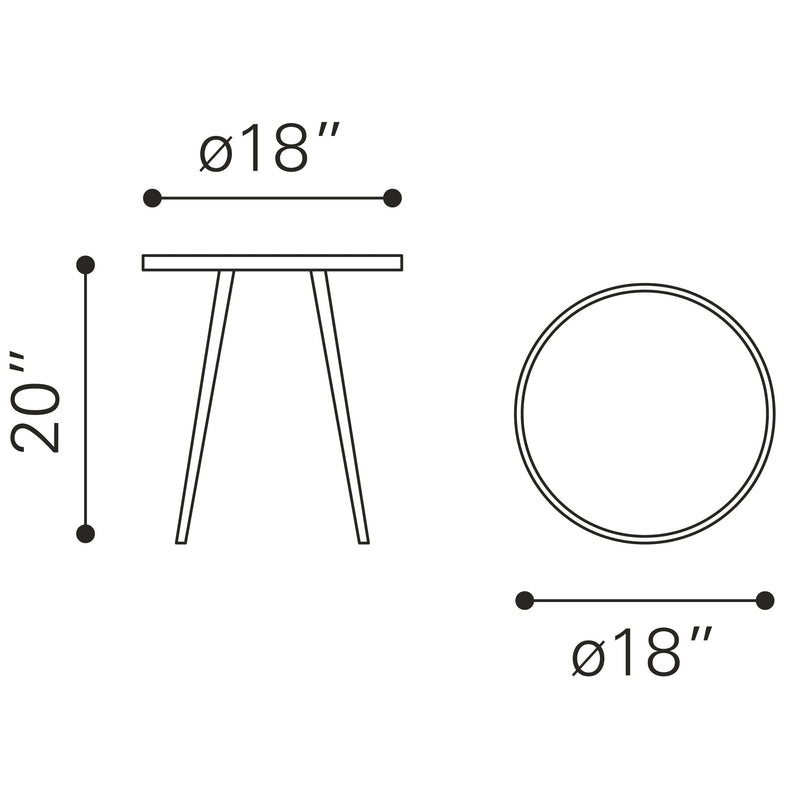 Zuo Particle Chairside Table 109272 IMAGE 9