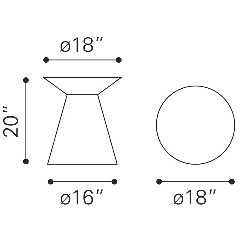 Zuo Proton Chairside Table 109274 IMAGE 9