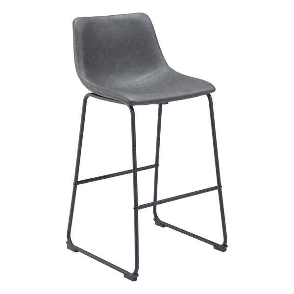 Zuo Smart 109327 Barstool - Charcoal IMAGE 1