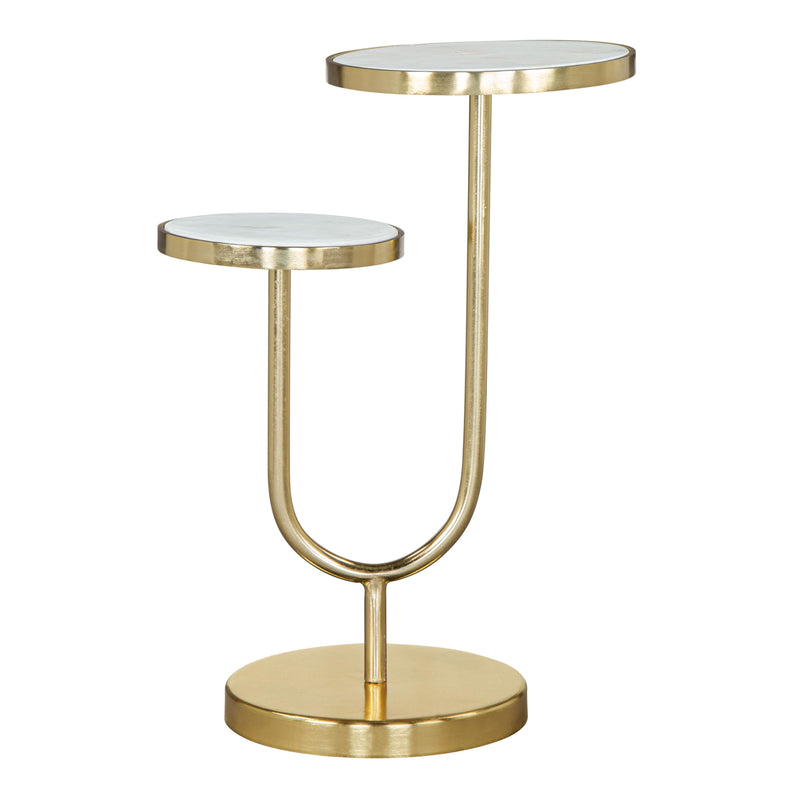 Zuo Marc 109354 Side Table - White & Gold IMAGE 2