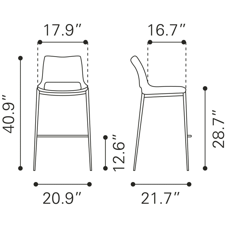 Zuo Ace Pub Height Dining Chair 109389 IMAGE 9