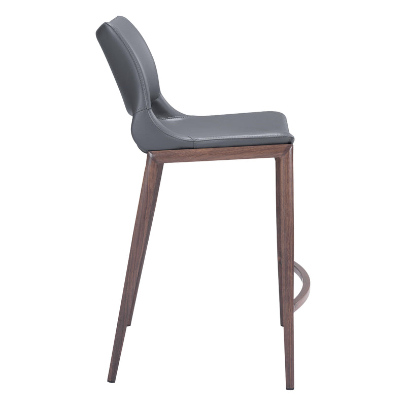 Zuo Ace 109390 Counter Stool - Dark Grey & Walnut IMAGE 2