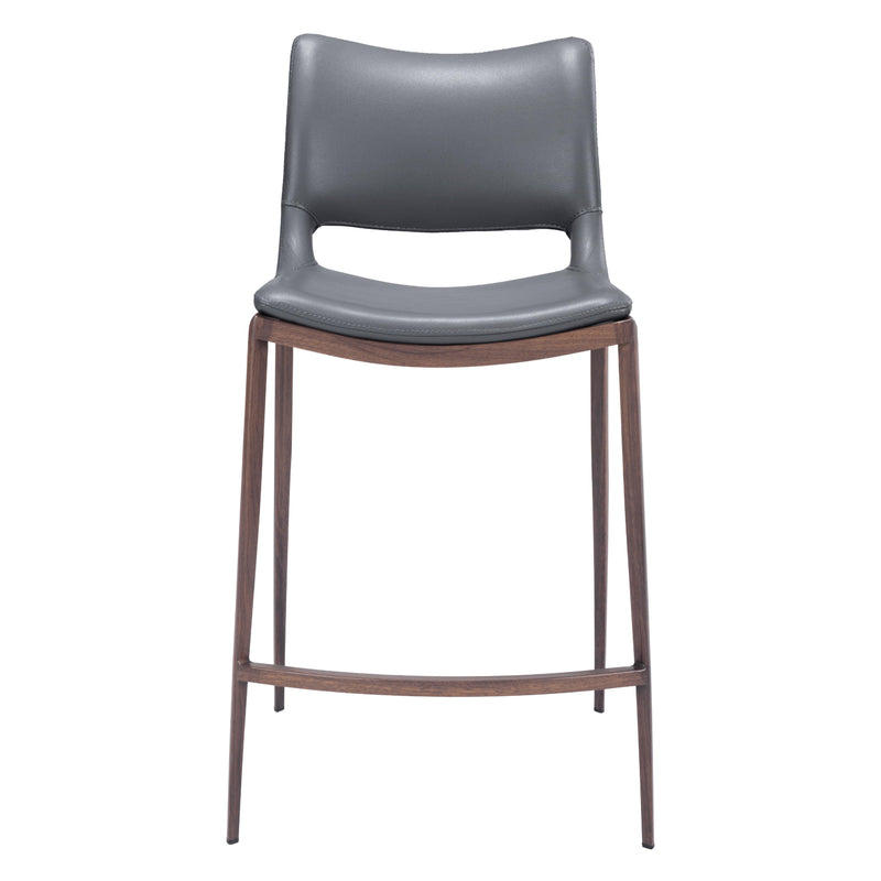 Zuo Ace 109390 Counter Stool - Dark Grey & Walnut IMAGE 3