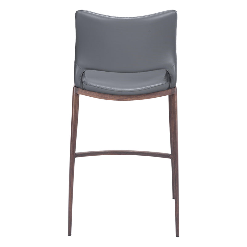 Zuo Ace 109390 Counter Stool - Dark Grey & Walnut IMAGE 4