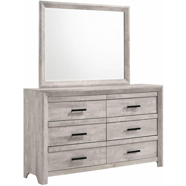 Elements International Ellen 6-Drawer Dresser with Mirror EL700DRMR IMAGE 1