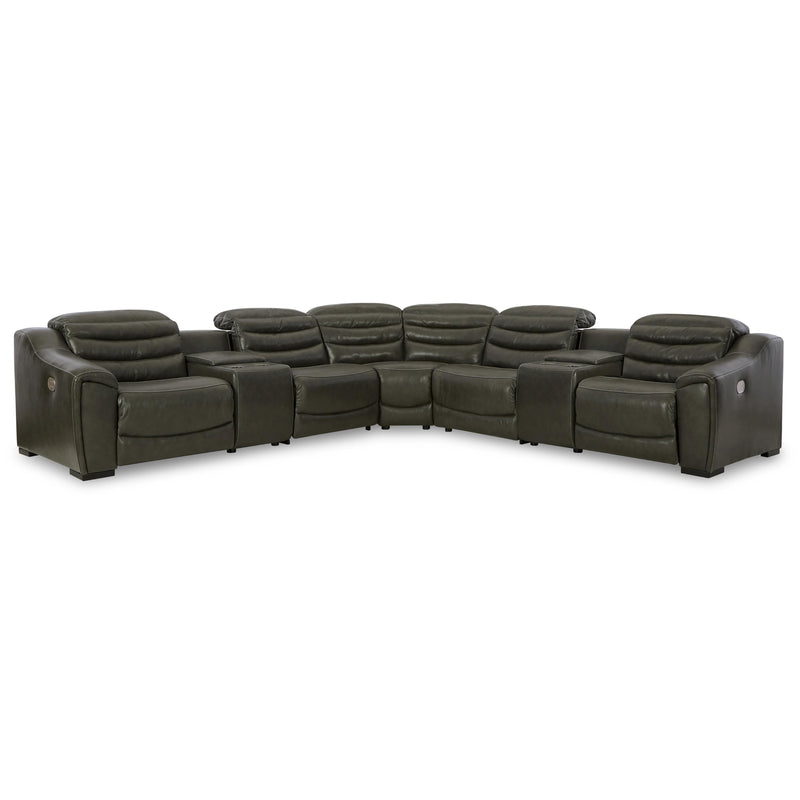 Signature Design by Ashley Center Line Power Reclining Leather Look 7 pc Sectional U6340458/U6340457/U6340431/U6340477/U6340446/U6340457/U6340462 IMAGE 1