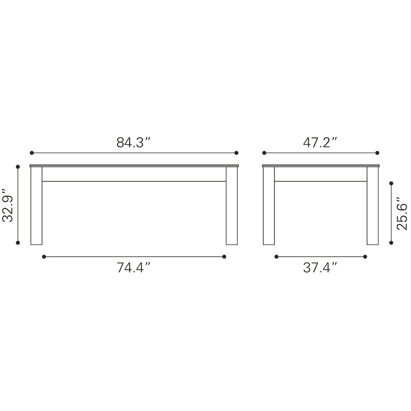 Zuo Bonker 109496 3 in 1 Table - Brown IMAGE 16