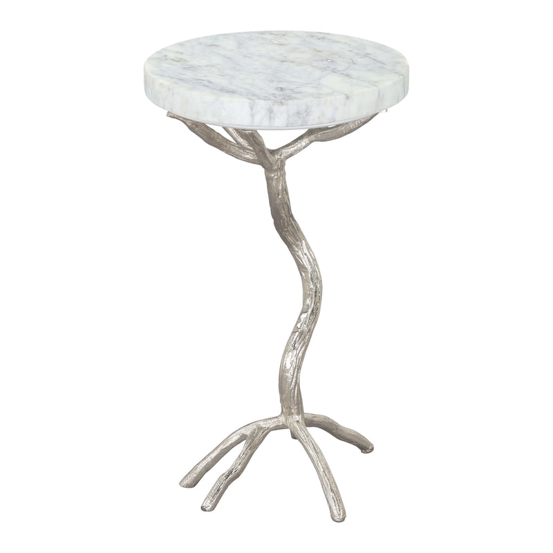 Zuo Joel 109560 Side Table - White & Silver IMAGE 2