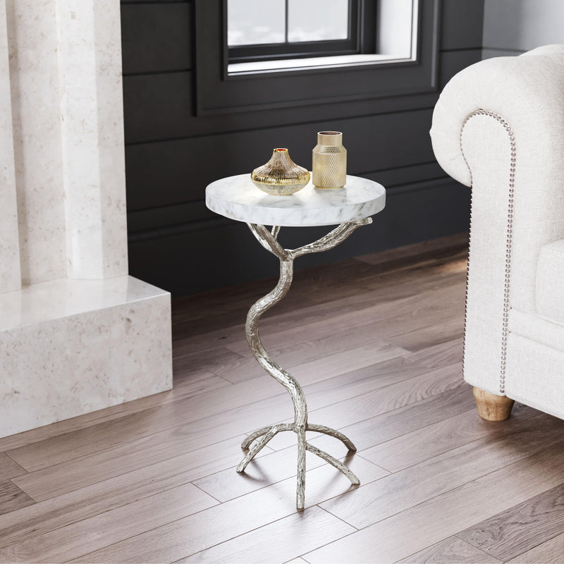 Zuo Joel 109560 Side Table - White & Silver IMAGE 9