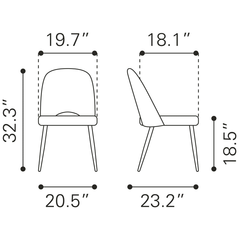 Zuo Teddy 109329 Dining Chair - Brown IMAGE 13