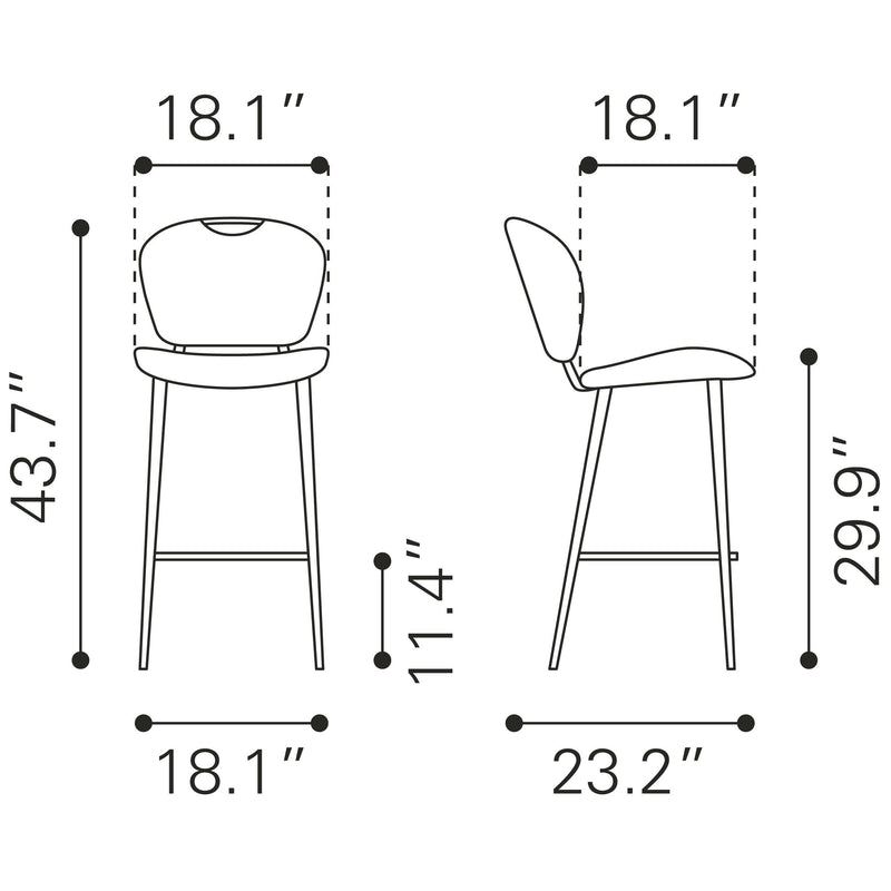 Zuo Terrence Pub Height Stool 109340 IMAGE 11