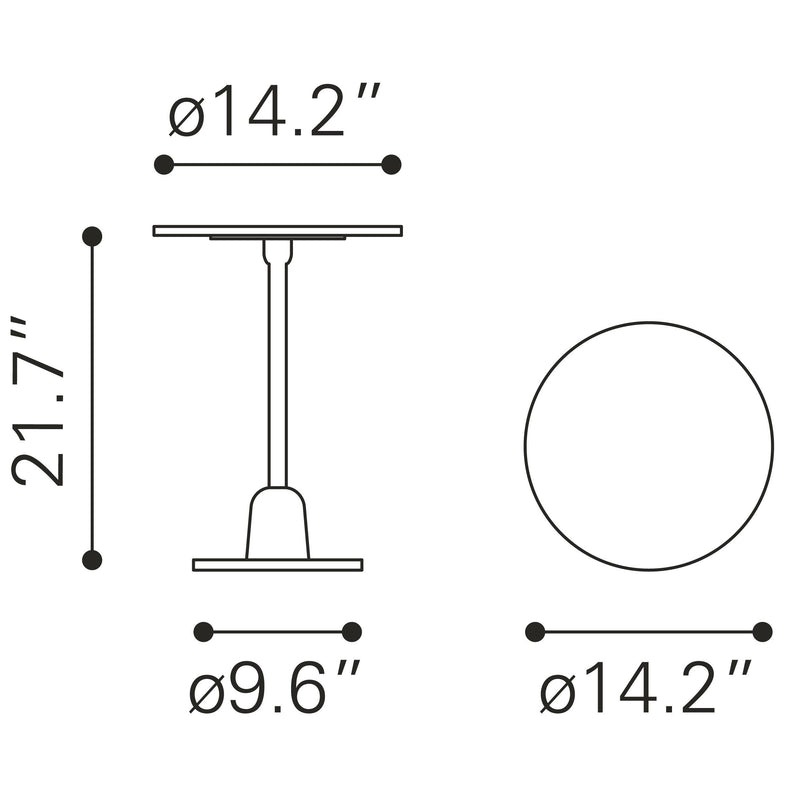 Zuo Whammy 109567 Side Table - White & Black IMAGE 9