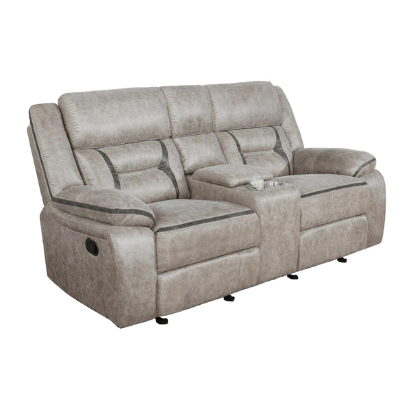 Coaster Furniture Greer Reclining Leatherette Loveseat with Console 651352 IMAGE 1