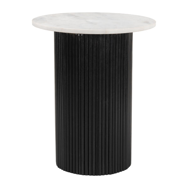 Zuo Izola 109916 Side Table - White & Black IMAGE 1