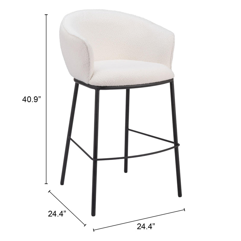 Zuo Essen 109808 Barstool - Ivory IMAGE 9