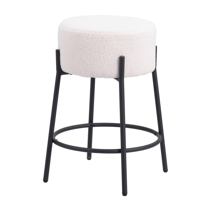 Zuo Blanche 109741 Counter Stool - Ivory IMAGE 1