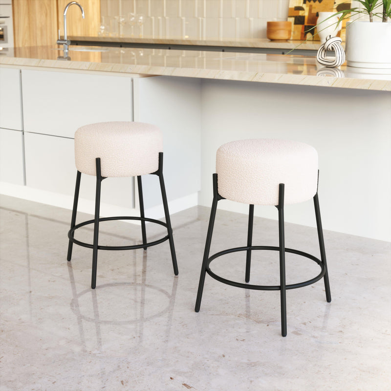 Zuo Blanche 109741 Counter Stool - Ivory IMAGE 5