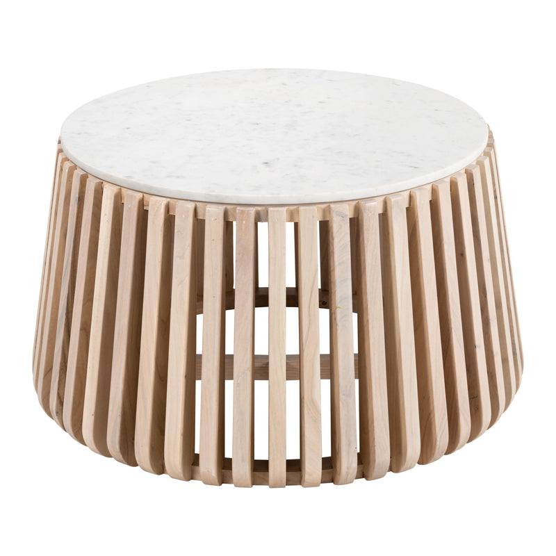 Zuo Cyprus 109914 Coffee Table - White & Natural IMAGE 2