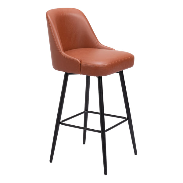 Zuo Keppel 109974 Swivel Barstool - Brown IMAGE 1