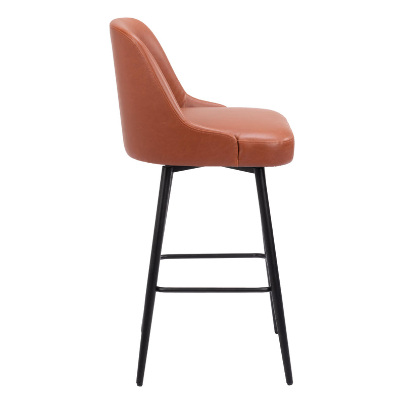 Zuo Keppel 109974 Swivel Barstool - Brown IMAGE 2