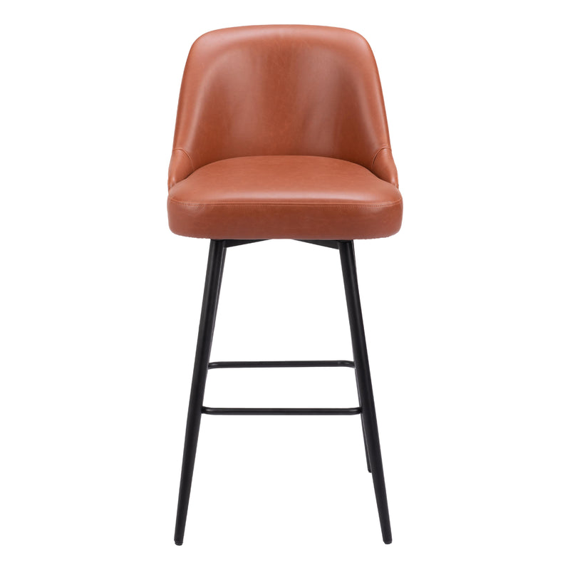 Zuo Keppel 109974 Swivel Barstool - Brown IMAGE 3