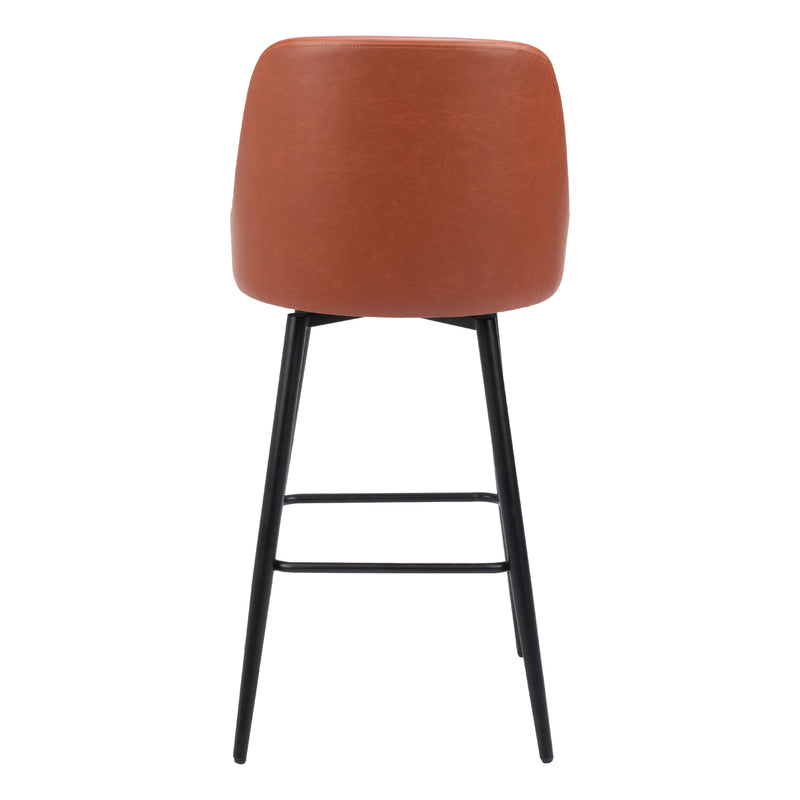 Zuo Keppel 109974 Swivel Barstool - Brown IMAGE 4