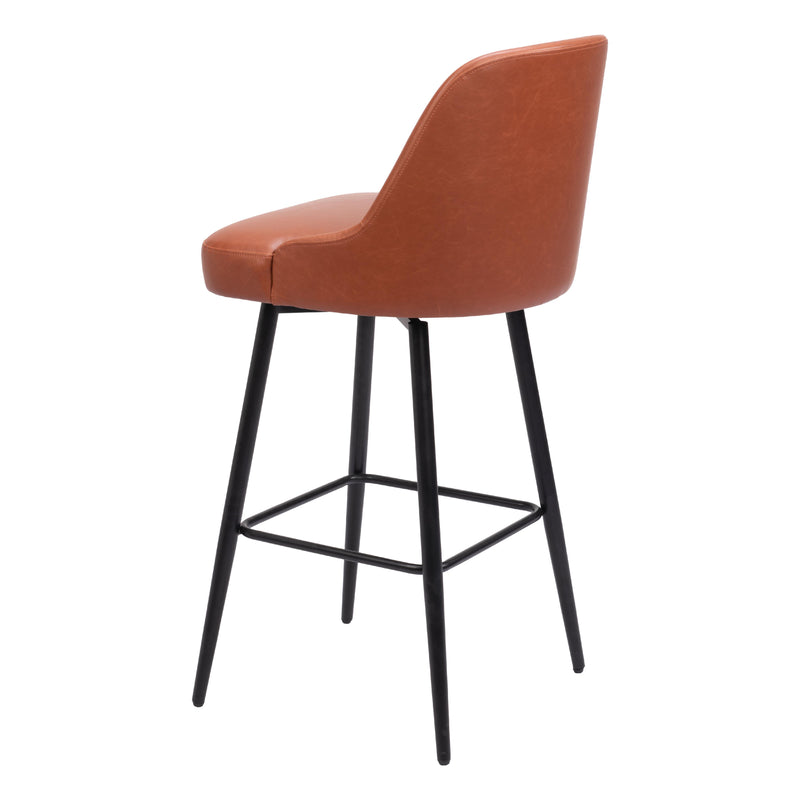 Zuo Keppel 109974 Swivel Barstool - Brown IMAGE 5