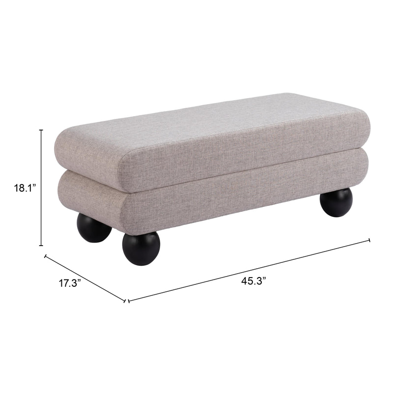 Zuo Davao 109980 Bench - Grey IMAGE 9