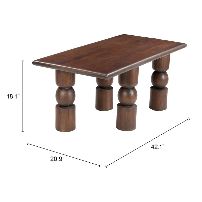 Zuo Split 109853 Coffee Table - Brown IMAGE 8