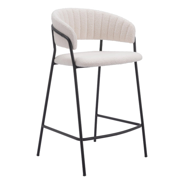 Zuo Josephine 109671 Counter Stool - Cream IMAGE 1