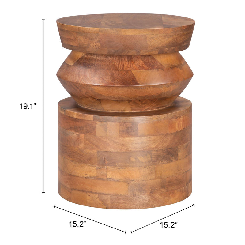 Zuo Kollam 109773 Side Table - Brown IMAGE 7