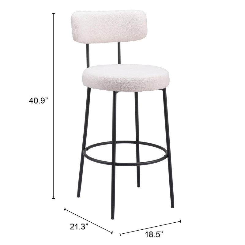 Zuo Blanca Pub Height Stool 109740 IMAGE 9