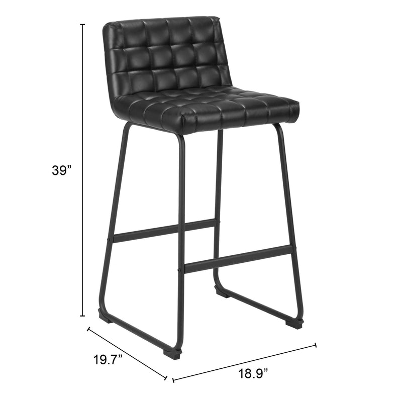 Zuo Pago 110069 Barstool - Black IMAGE 9