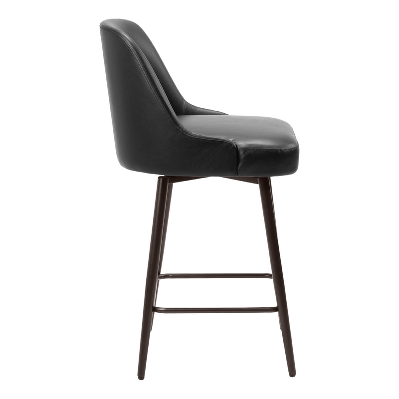 Zuo Keppel 109973 Swivel Counter Stool - Black & Bronze IMAGE 2