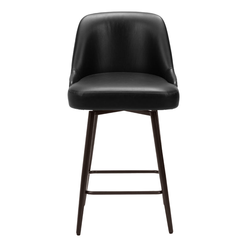 Zuo Keppel 109973 Swivel Counter Stool - Black & Bronze IMAGE 3