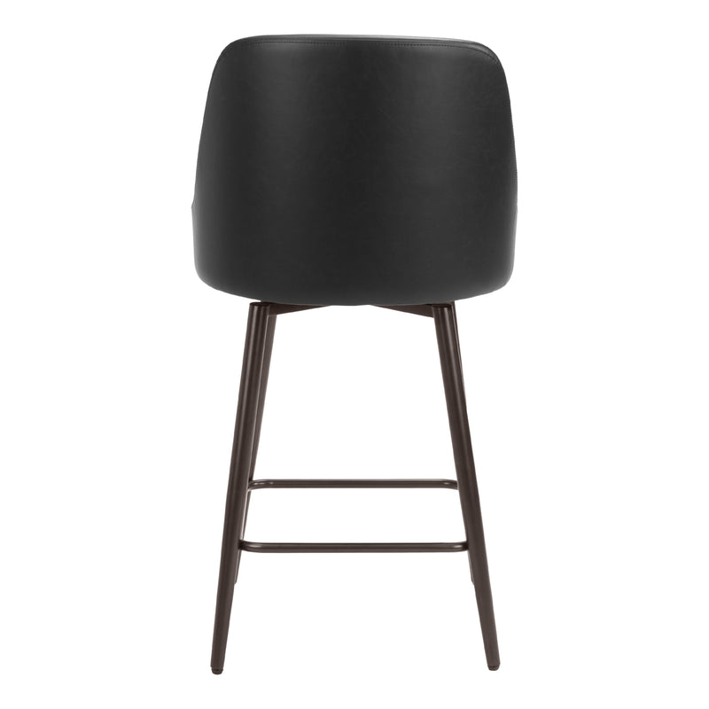 Zuo Keppel 109973 Swivel Counter Stool - Black & Bronze IMAGE 4