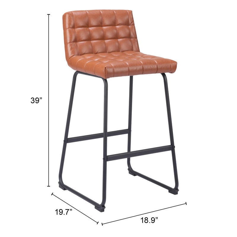 Zuo Pago 109950 Barstool - Brown IMAGE 9