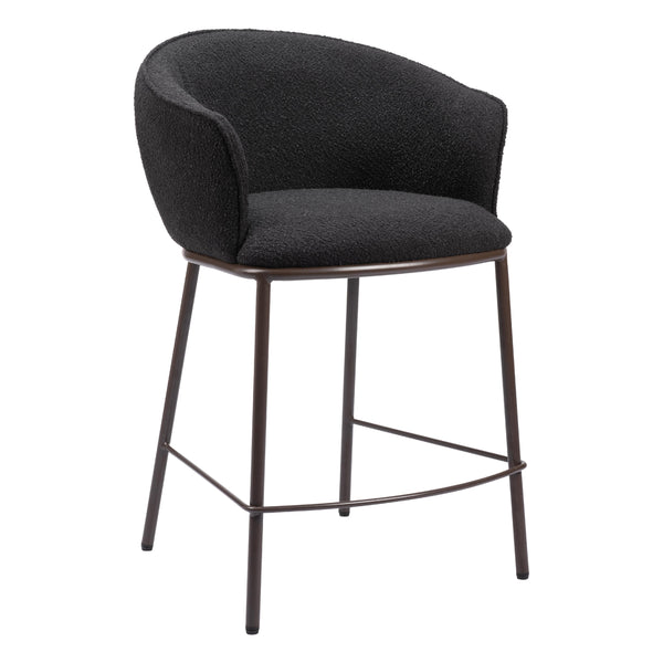 Zuo Essen 109809 Counter Stool - Black & Bronze IMAGE 1