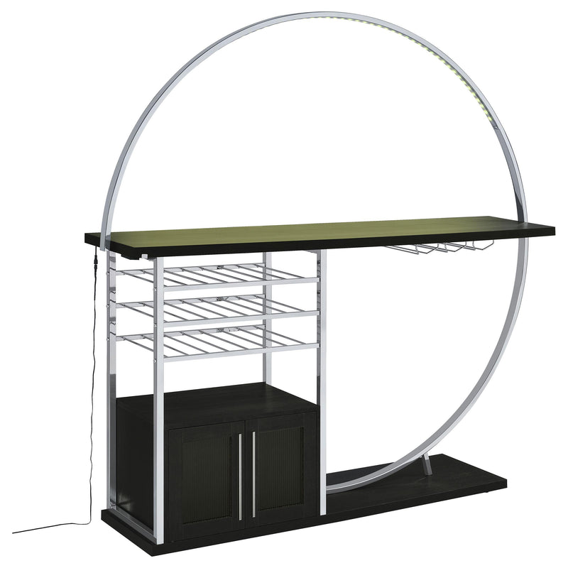 Coaster Furniture Risley 182799 2-Door Circular LED Home Bar with Wine Storage - Dark Charcoal IMAGE 11