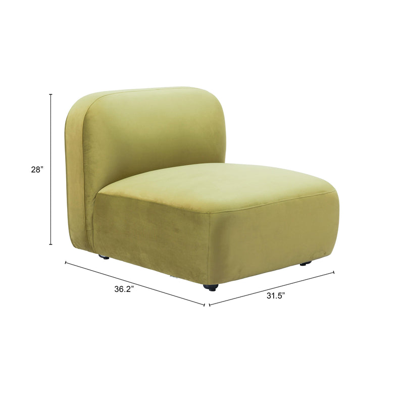 Zuo Biak 109997 Middle Chair - Green IMAGE 7