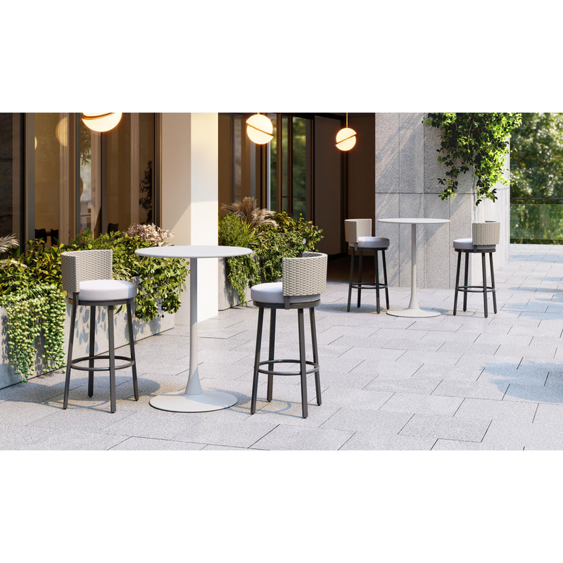 Zuo 704027 Midnight Wave Barstool - White IMAGE 12