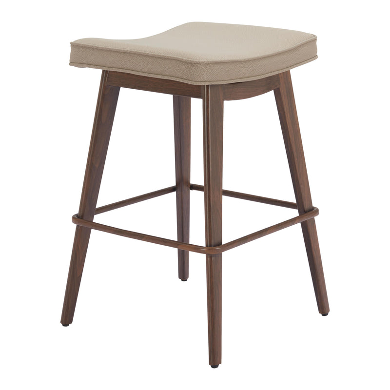 Zuo Divat 110331 Counter Stool - Beige & Walnut IMAGE 4